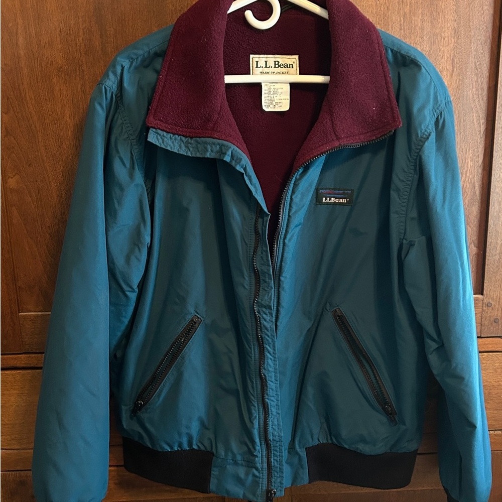 L.L. Bean Men’s Nylon Warm-Up Jacket Fleece Lined